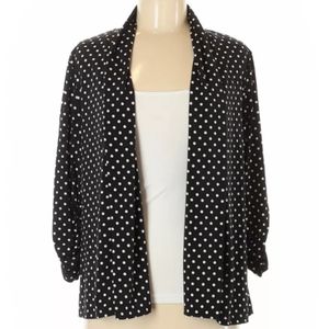 Ellen Tracy Polka Dot Black & White Cardigan